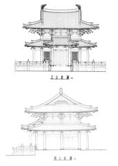 天王殿正立面和侧立面图